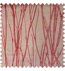Maroon Brown Twigs Design Poly Main Curtain Designs